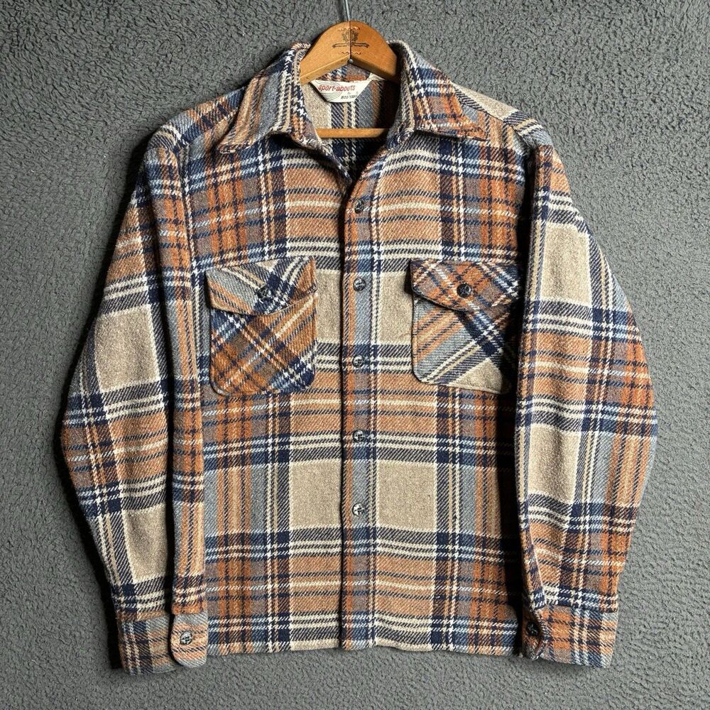 Vintage 60s Big Yank Check Plaid Button Up Flannel Medium Rockabilly Logger